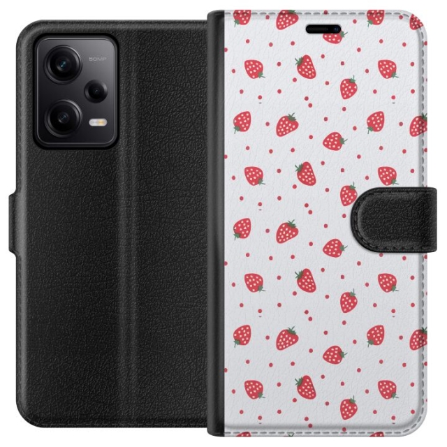 Wallet case for Xiaomi Redmi Note 12 Pro with Strawberries design