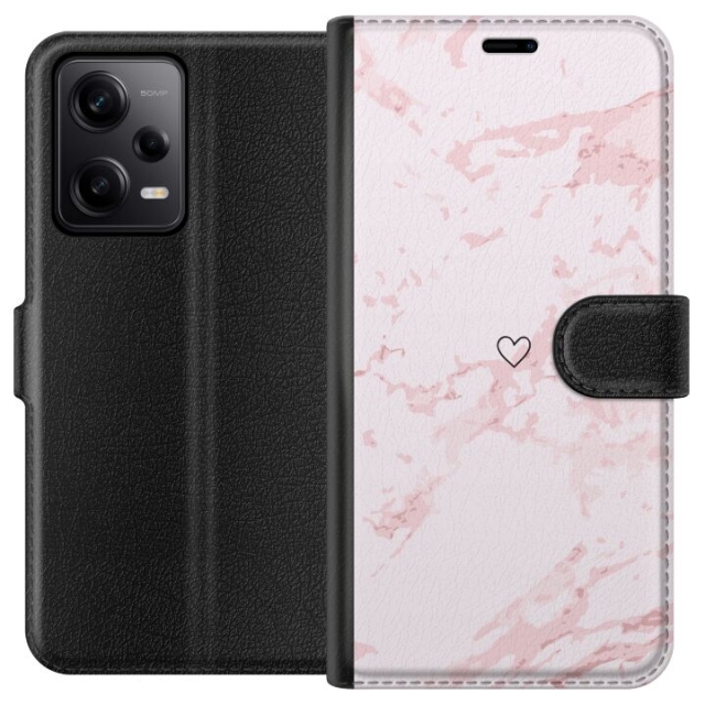 Wallet case for Xiaomi Redmi Note 12 Pro with Pink Heart design