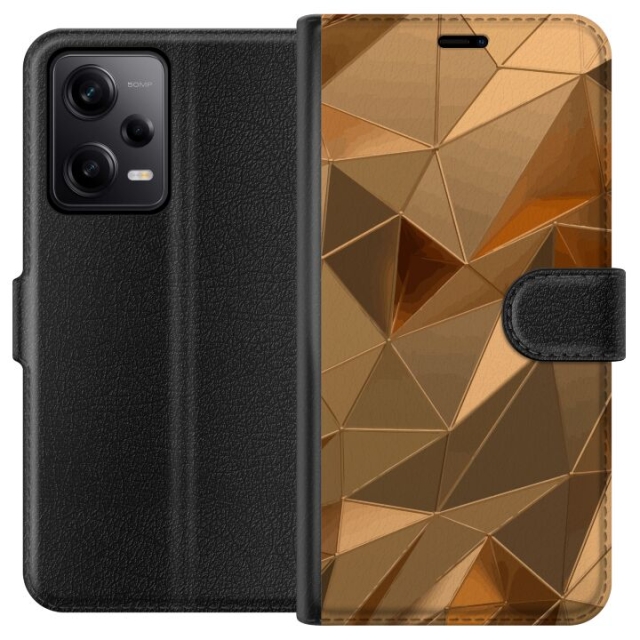 Wallet case for Xiaomi Redmi Note 12 Pro with 3D Gold design
