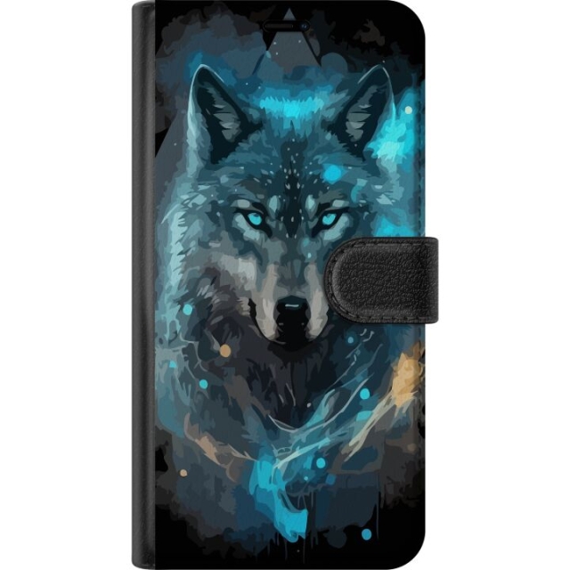Wallet case for Xiaomi Redmi Note 13 with Wolf design