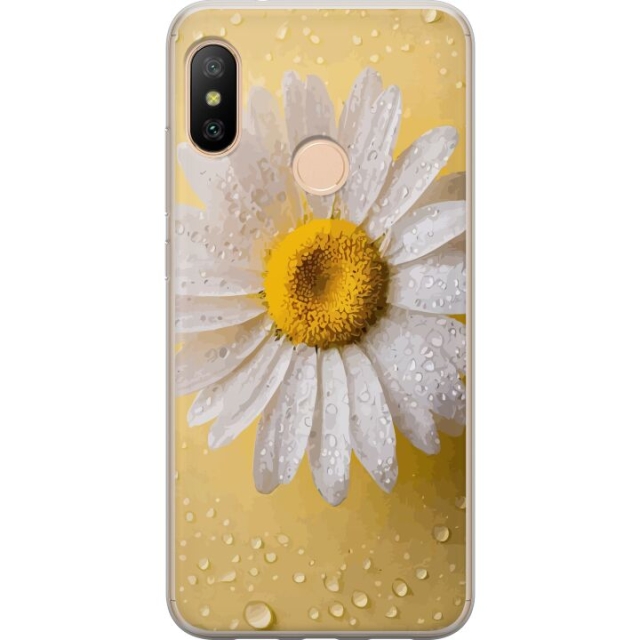 Mobile case for Xiaomi Redmi 6 Pro with Porslinsblomma design