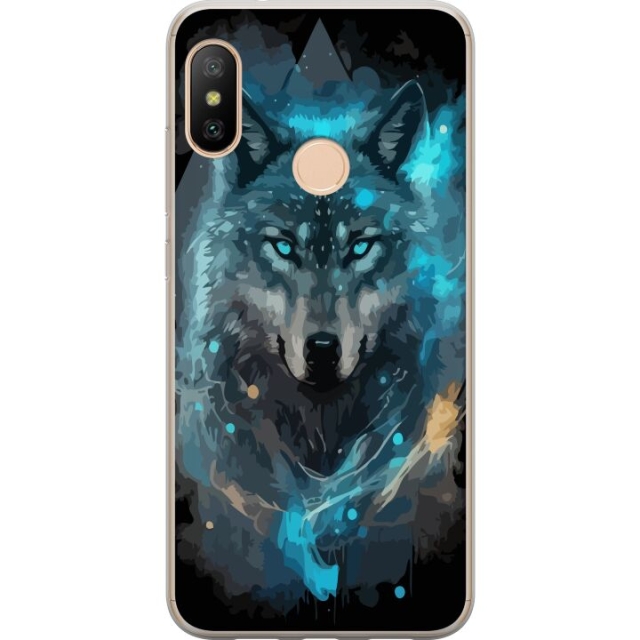 Mobile case for Xiaomi Redmi 6 Pro with Wolf design
