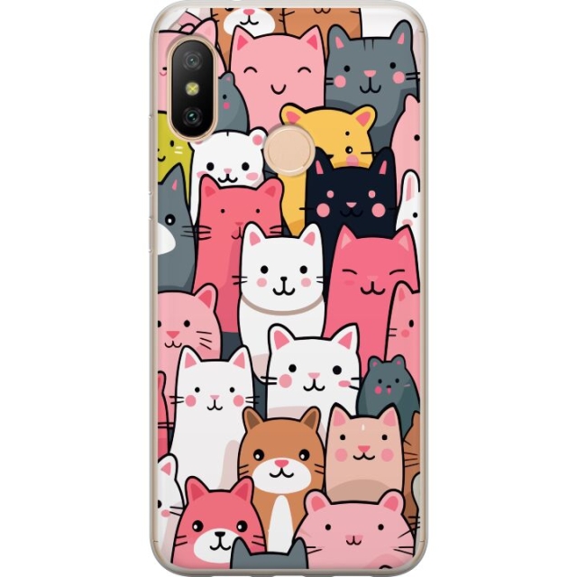Mobile case for Xiaomi Redmi 6 Pro with Cat pattern design