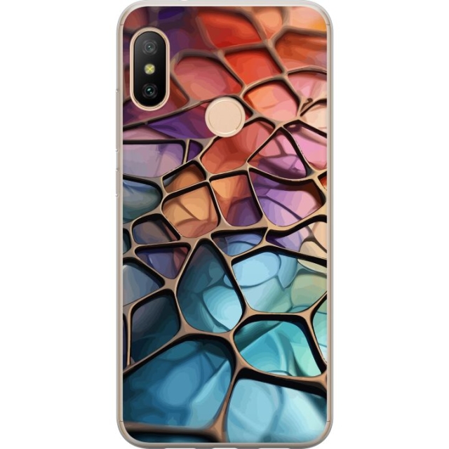 Mobile case for Xiaomi Redmi 6 Pro with Metallic pattern design