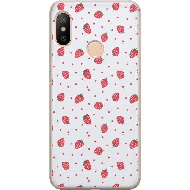 Mobile case for Xiaomi Redmi 6 Pro with Strawberries design