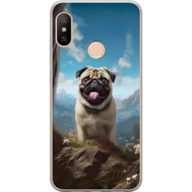 Mobile case for Xiaomi Redmi 6 Pro with Happy Dog design