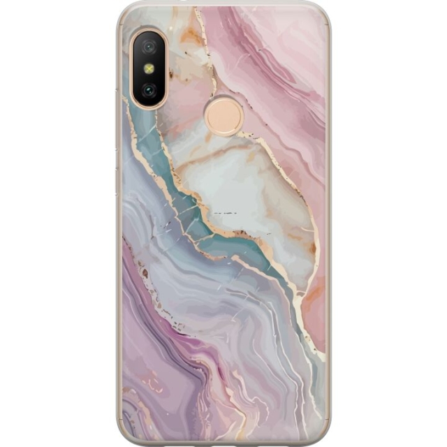 Mobile case for Xiaomi Redmi 6 Pro with Marble design