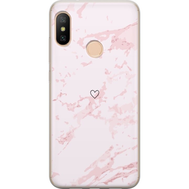 Mobile case for Xiaomi Redmi 6 Pro with Pink Heart design