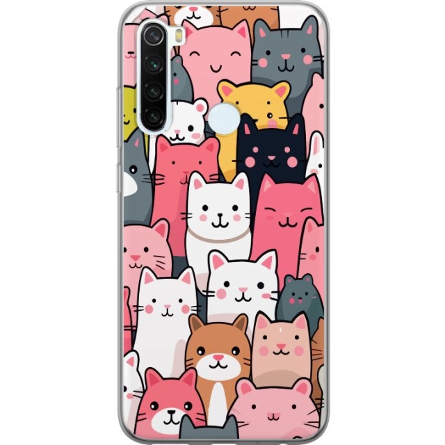 Mobile case for Xiaomi Redmi Note 8 with Cat pattern design