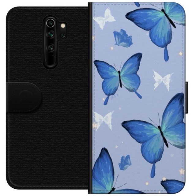 Wallet case for Xiaomi Redmi Note 8 Pro  with Blue butterflies design