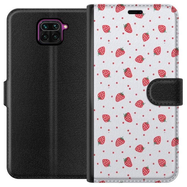 Wallet case for Xiaomi Redmi Note 9 with Strawberries design