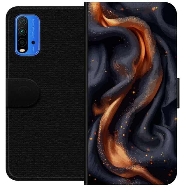Wallet case for Xiaomi Redmi Note 9 4G with Fiery silk design