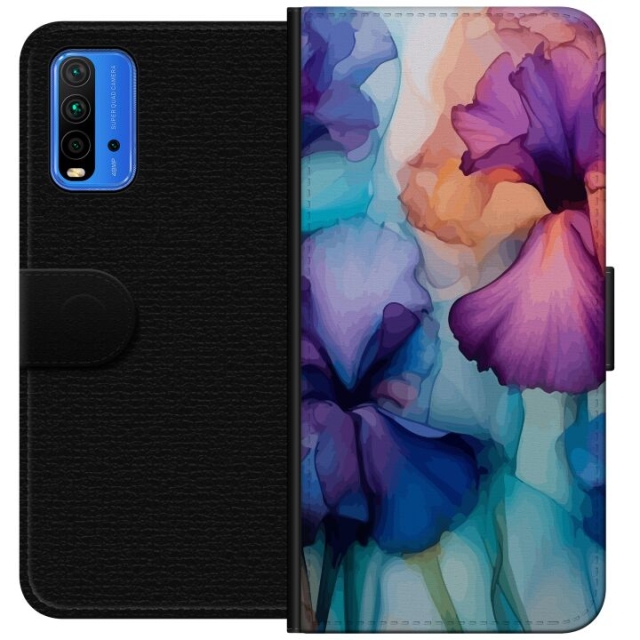Wallet case for Xiaomi Redmi Note 9 4G with Magical flowers design