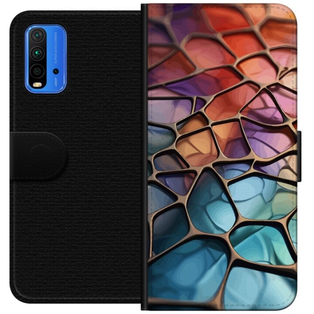 Wallet case for Xiaomi Redmi Note 9 4G with Metallic pattern design