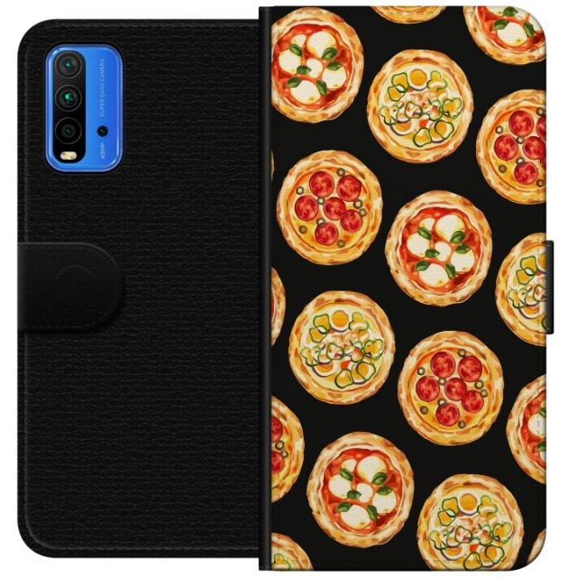 Wallet case for Xiaomi Redmi Note 9 4G with Pizza design