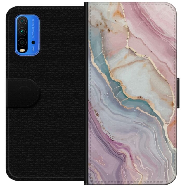 Wallet case for Xiaomi Redmi Note 9 4G with Marble design