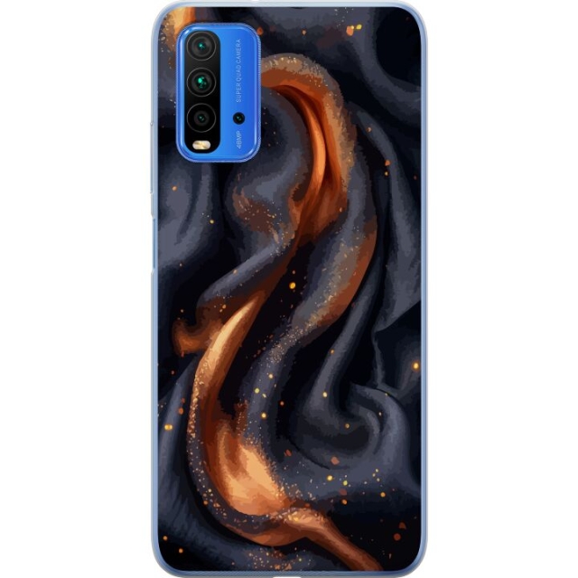 Mobile case for Xiaomi Redmi Note 9 4G with Fiery silk design