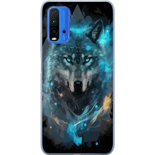 Mobile case for Xiaomi Redmi Note 9 4G with Wolf design