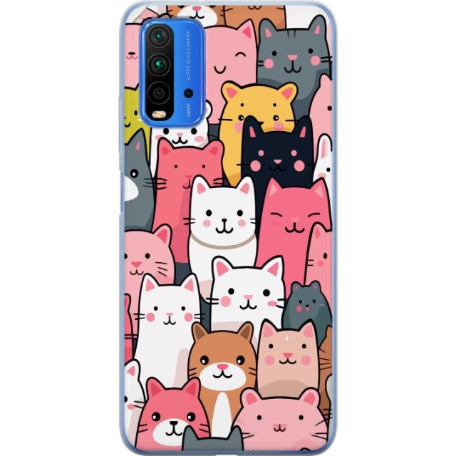 Mobile case for Xiaomi Redmi Note 9 4G with Cat pattern design