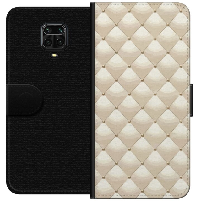 Wallet case for Xiaomi Redmi Note 9S with Gold shine design