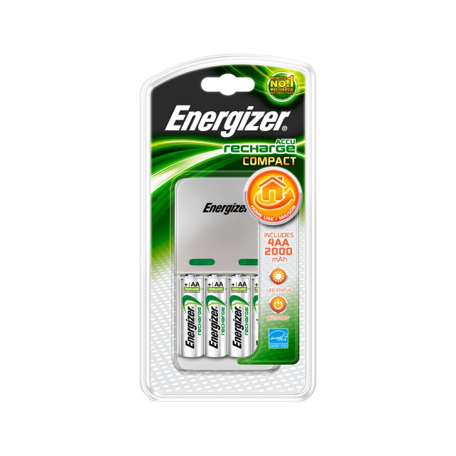 Battery charger for four AA/AAA batteries - Indicates charging status - Automatically shuts off after 11h - Four AA batteries - 2000mAh included<div style="text-align:center; margin-top:15px;"><i>This text was automatically translated, errors may be prese