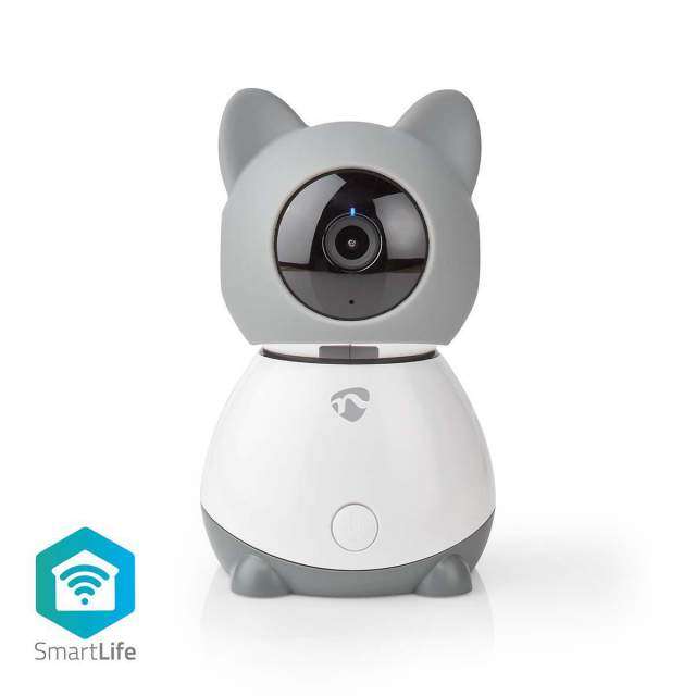 Nedis SmartLife Indoor Camera | Full HD 1080p | Pan tilt | Cloud Storage (optional) / microSD (not included) | With motion sensor | Night vision | Grey / White