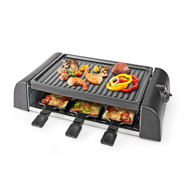 Nedis Gourmet / Raclette | Grill | 6 Persons | Spatula | Temperature setting | Non stick coating | Rectangle