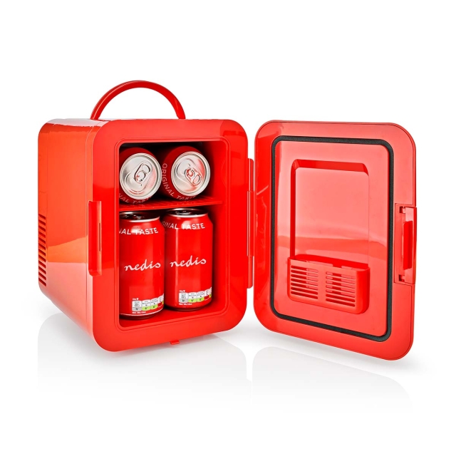 Nedis Portable Mini Fridge | 4 l | 12 V DC / 100 - 240 V AC | Red
