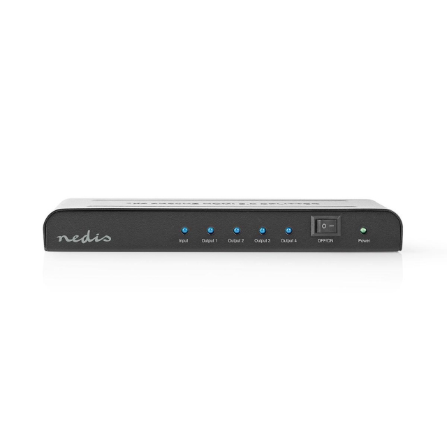 Nedis HDMI™ Splitter | 4 port(s) | 4x HDMI™ Output | 4K@60Hz | 18 Gbps | Metal | Anthracite
