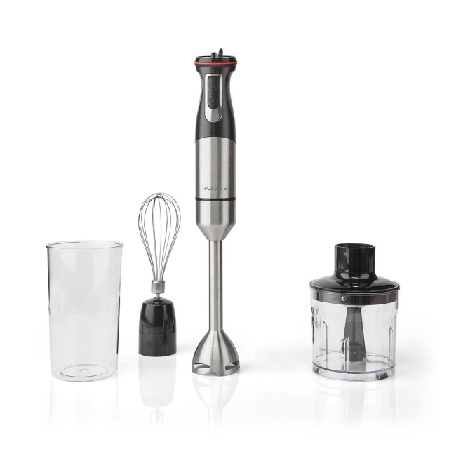 Nedis Hand Blender | 800 W | Speed settings: Variable Speed Control | Chopper | Aluminium / Black