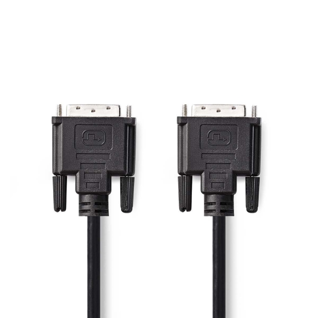 Nedis DVI Cable | DVI-D 24+1-Pin Male | DVI-D 24+1-Pin Male | 1080p | Nickel Plated | 10.0 m | Straight | PVC | Black | Polybag