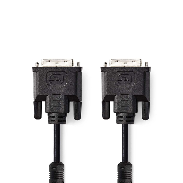 Nedis DVI Cable | DVI-I 24+5-Pin Male | DVI-I 24+5-Pin Male | 2560x1600 | Nickel Plated | 2.00 m | Straight | PVC | Black | Envelope