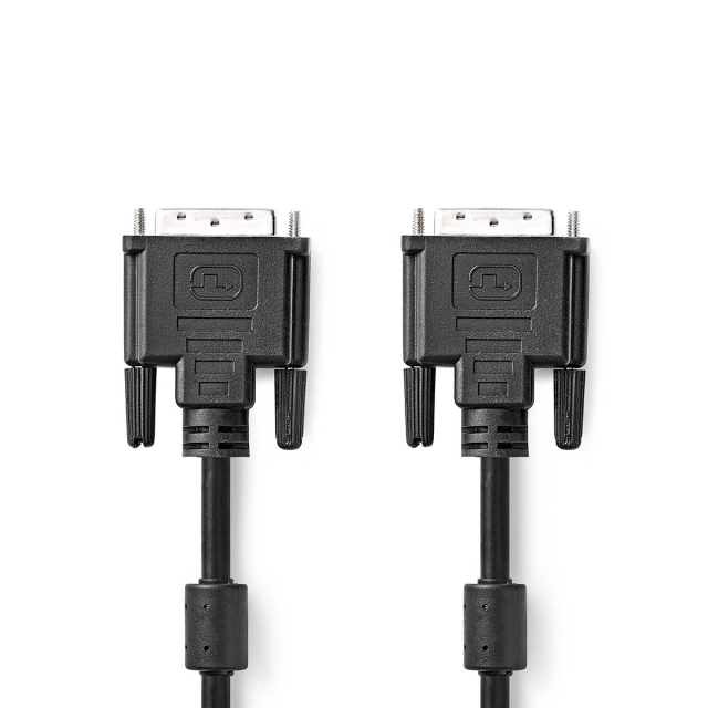 Nedis DVI Cable | DVI-D 24+1-Pin Male | DVI-D 24+1-Pin Male | 2560x1600 | Nickel Plated | 2.00 m | Straight | PVC | Black | Envelope