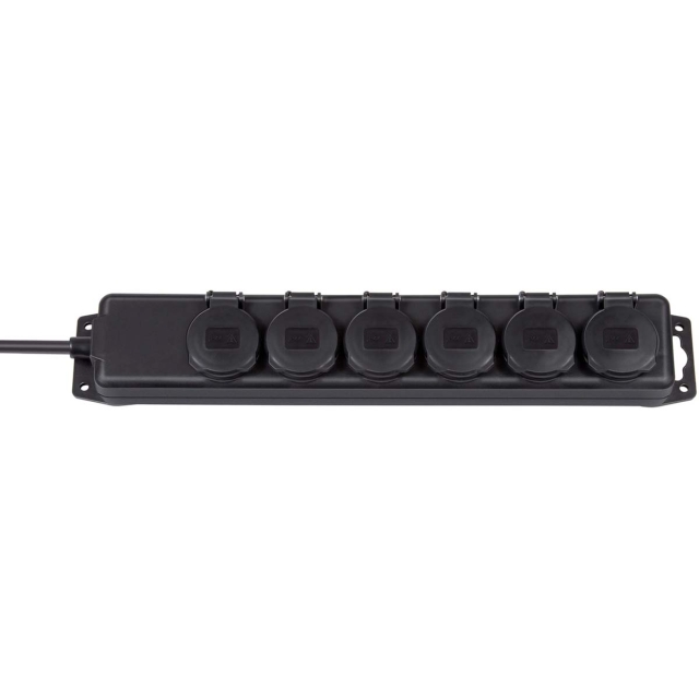 brennenstuhl Extension Socket 6-Way 2.00 m Black - Protective Contact