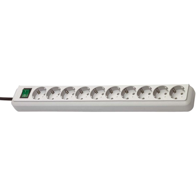 brennenstuhl Extension Socket Eco-Line 10-Way 3.00 m Grey - Protective Contact