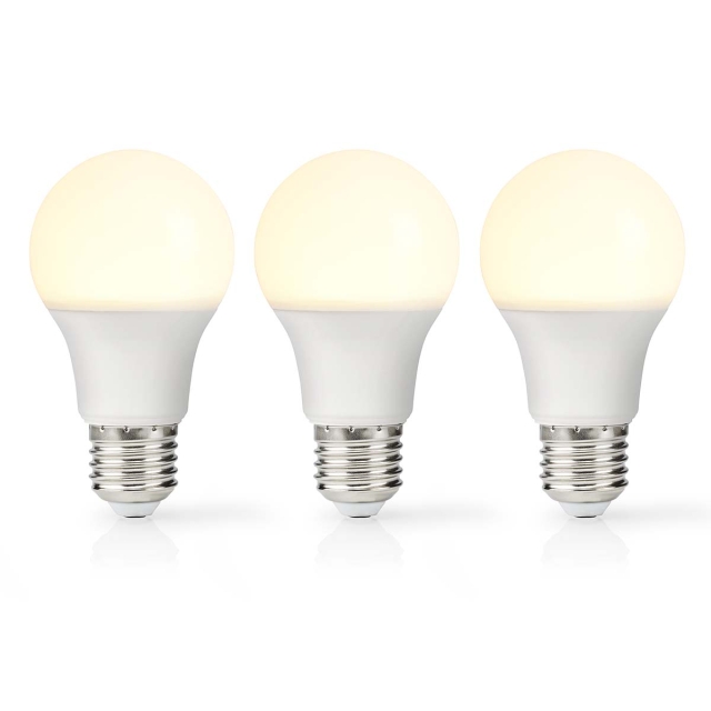 Nedis LED Bulb E27 | A60 | 8.0 W | 806 lm | 2700 K | Warm White | Retro Style | Frosted | 3 pcs