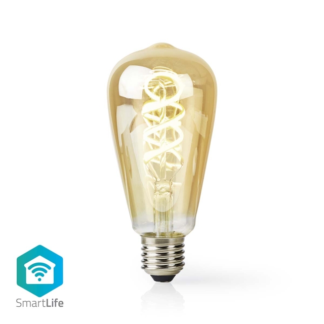 Nedis SmartLife LED Filament Bulb | E27 | 360 lm | 4.90 W | Warm to Cool White | 1800 - 6500 K | Glass | Android™ / IOS | ST64 | 1 pcs