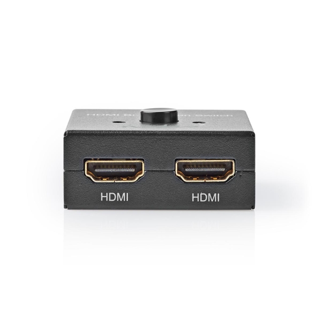 Nedis HDMI™ Switch | 3 port(s) | 1x HDMI™ Input / 2x HDMI™ Input | 1x HDMI™ Output / 2x HDMI™ Output | 4K@60Hz | 6 Gbps | Metal | Anthracite