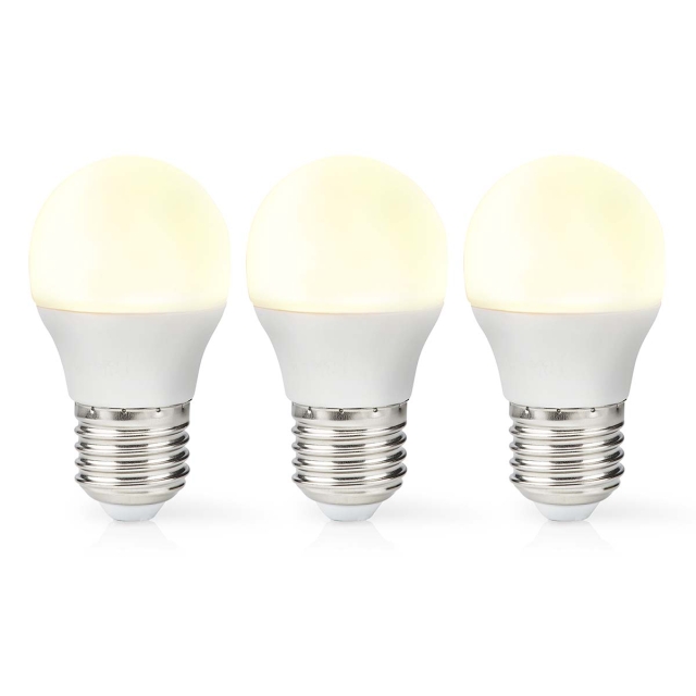 Nedis LED Bulb E27 | G45 | 4.9 W | 470 lm | 2700 K | Warm White | Retro Style | Frosted | 3 pcs