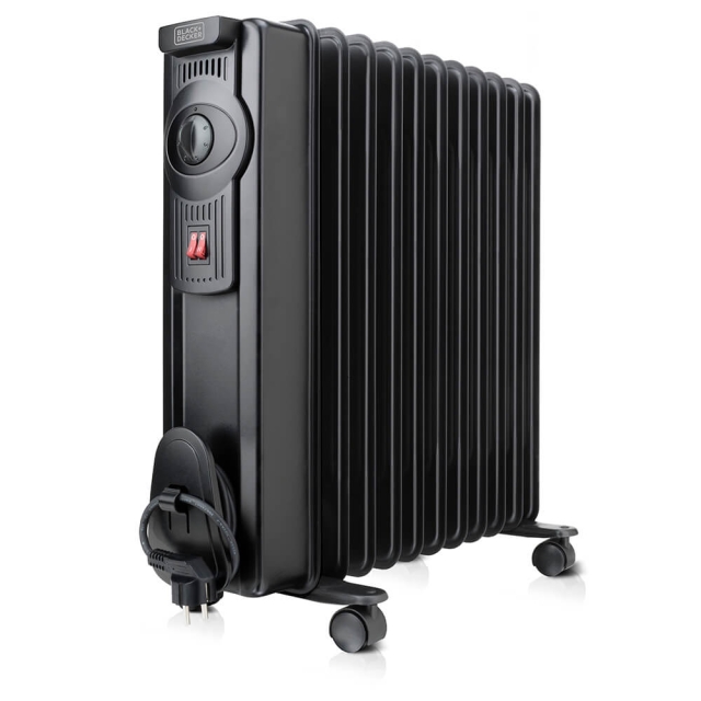 BLACK+DECKER Oil Heater 2000W Black