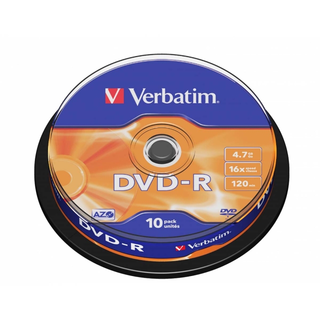 DVD-R 16X 4.7GB 10 Pack Spindle Matt Silver