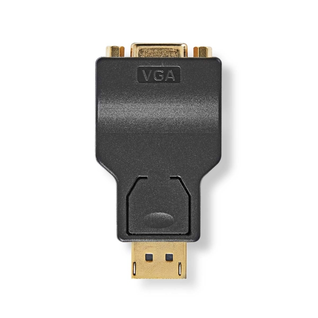 Nedis DisplayPort Adapter | DisplayPort Male | VGA Female | 1080p | Gold Plated | Straight | Round | ABS | Anthracite | Box