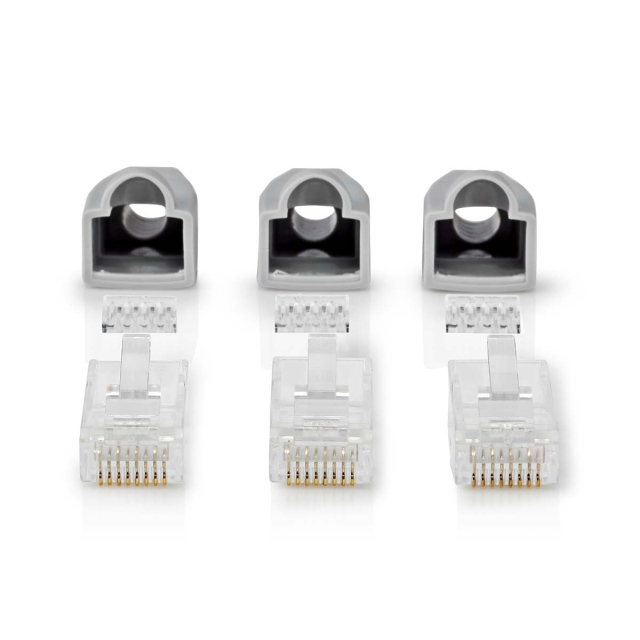Nedis RJ45 Connector | Male | Solid UTP CAT6 | Straight | Gold Plated | 10 pcs | PVC | Grey | Box