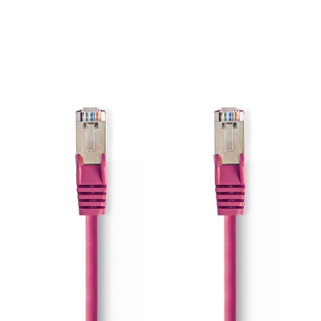 Nedis CAT5e Cable | SF/UTP | RJ45 Male | RJ45 Male | 3.00 m | Round | PVC | Pink | Polybag