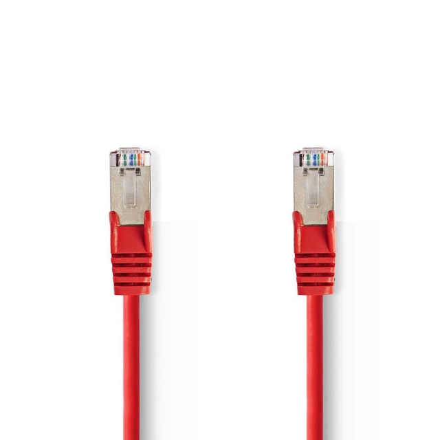 Nedis CAT5e Cable | SF/UTP | RJ45 Male | RJ45 Male | 5.00 m | Round | PVC | Red | Polybag