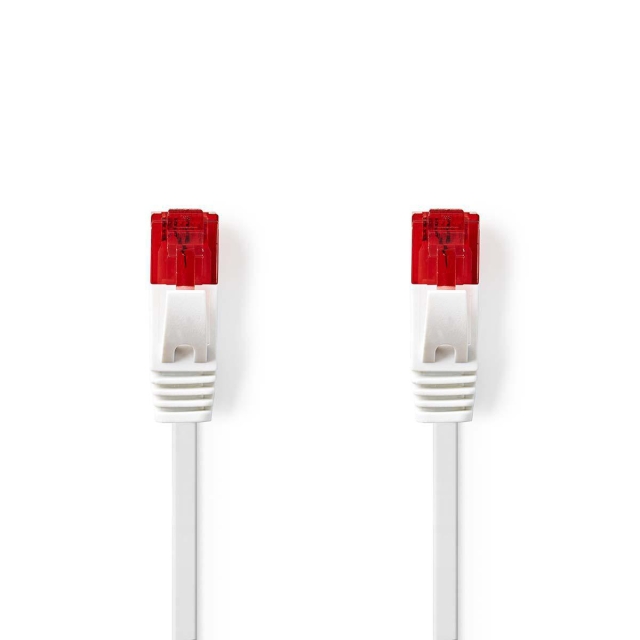 Nedis CAT6 Cable | RJ45 Male | RJ45 Male | U/UTP | 3.00 m | Flat | PVC | White | Envelope