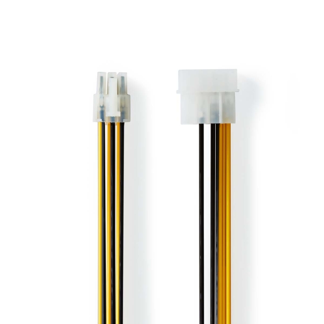 Nedis Internal Power cable | Molex Male | PCI Express Male | Gold Plated | 0.20 m | Round | PVC | Black / Yellow | Envelope