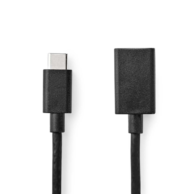 Nedis USB Adapter | USB 3.2 Gen 1 | USB-C™ Male | USB-A Female | 5 Gbps | 0.15 m | Round | Nickel Plated | PVC | Black | Envelope