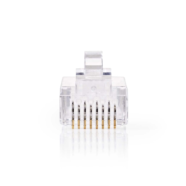 Nedis RJ45 Connector | Male | Solid UTP CAT6 | Straight | Gold Plated | 10 pcs | Polycarbonate | Transparent | Box