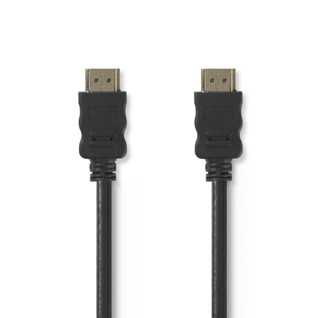 Nedis High Speed HDMI™ Cable with Ethernet | HDMI™ Connector | HDMI™ Connector | 4K@30Hz | 18 Gbps | 50.0 m | Round | PVC | Black | Tag